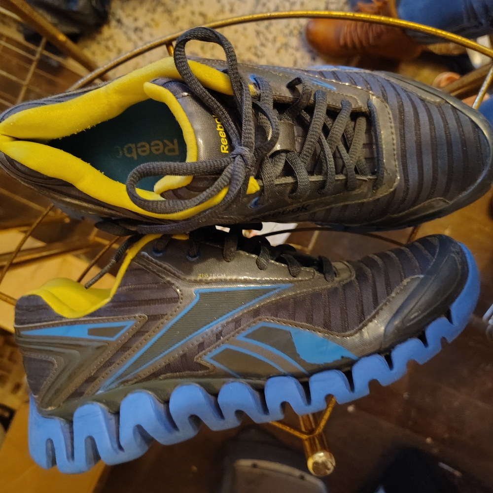Reebok Blue and Gray Zigzag Tech Male Size 8 Shoes
